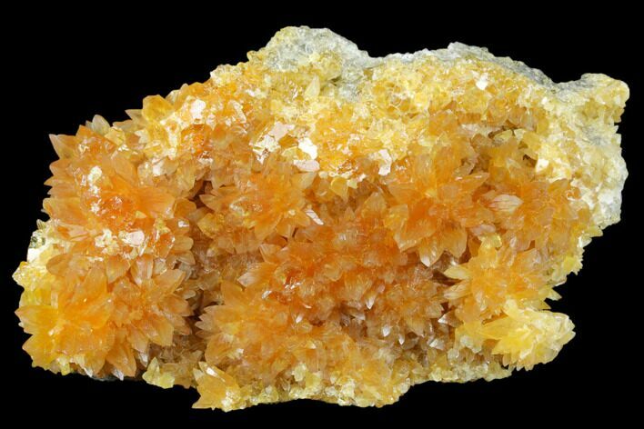 Amber-Yellow Calcite Crystal Cluster - Highly Fluorescent! #177297